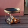 Garden brazier with barbecue wood holder Ø 63cm rust steel Nagliai Choice Of