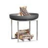 Garden brazier with barbecue wood holder Ø 63cm rust steel Nagliai Discounts