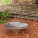 Suspended barbecue grill with side bracket for garden brazier Offers