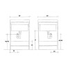 2 door washbasin unit with washboard 60x50cm Edilla Montegrappa Characteristics
