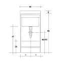 Laundry Cabinet with 1 Door 45x50cm, Washboard Included - Edilla Montegrappa Model