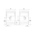 60x50cm 2 door washbasin unit Edilla Montegrappa Characteristics