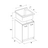 Axis washbasin 60x60cm laundry cabinet 2 doors Edilla Montegrappa Bulk Discounts