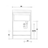 Axis washbasin 60x60cm laundry cabinet 2 doors Edilla Montegrappa Characteristics