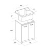 Wooden washboard cabinet 2 doors 60x50cm laundry Edilla Montegrappa Bulk Discounts