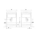 Wooden washboard cabinet 2 doors 60x50cm laundry Edilla Montegrappa Characteristics