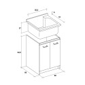 Washbasin unit laundry board wood 2 doors 60x60cm Edilla Montegrappa Bulk Discounts