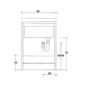 Washbasin unit laundry board wood 2 doors 60x60cm Edilla Montegrappa Characteristics