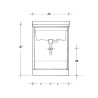 Washbasin 63x50cm ceramic washbasin 2 doors wooden board Acqua Edilla Choice Of