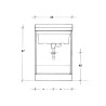 Washbasin unit laundry 63x60cm 2 doors ceramic washbasin Acqua Edilla Choice Of