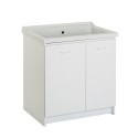 Ceramic Laundry Sink with Basin and Wooden Board, 2 Doors, 83x60cm Acqua Edilla Sale