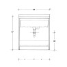 Ceramic Laundry Sink with Basin and Wooden Board, 2 Doors, 83x60cm Acqua Edilla Choice Of