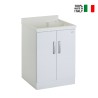 Outdoor washbasin 60x60cm cabinet with board 2 doors Piuvella Montegrappa On Sale