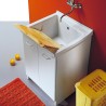 Ceramic Laundry Sink with Basin and Wooden Board, 2 Doors, 83x60cm Acqua Edilla On Sale