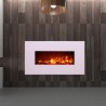 White wall-mounted electric fireplace 1500W flame effect LED Monte Bianco On Sale