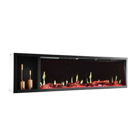 Recessed electric fireplace 1500W 190cm multicoloured LED flame Stromboli Promotion