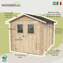 Wooden tool shed outdoor double door Hobby 198x248 PD On Sale