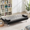 2 seater faux leather sofa bed with armrests Olivina for home and public places ready to sleep 
