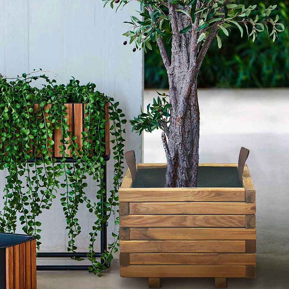 Gladys Wooden Planter 40x40cm for Outdoor Garden and Terrace Plants