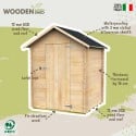 Wooden garden tool shed single door 146x130cm Marcella On Sale