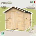 Wooden garden tool shed 178x218cm single door Formia On Sale
