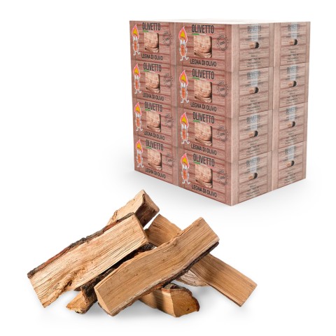 Olive wood for fireplace stove 160kg on pallet Olivetto Promotion