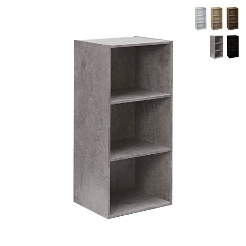Wooden bookcase 3 shelves 40x89 cm living room office Dahara Promotion