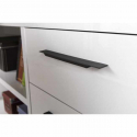 Desk with corner peninsula 170x140cm drawers glossy white Glassy Discounts