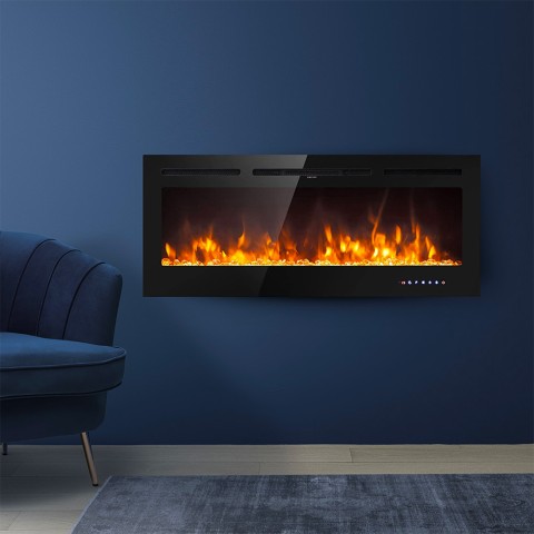 Recessed wall fireplace electric stove multicolour flame LED Chicago Promotion