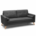 Modern Scandinavian-Style Sofa in Fabric, 3-Seater for Living Room and Kitchen, Aquamarine Model