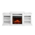White Freestanding Electric Fireplace Wood L179 x W48 x H85 Biden Sale