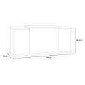White Freestanding Electric Fireplace Wood L179 x W48 x H85 Biden 