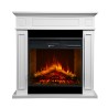 Electric floor-standing fireplace in wood White W 89.5 x H90.5 x D28 Jefferson On Sale