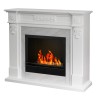 Bioethanol floor-standing fireplace with white marble-effect frame Truman On Sale