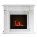Bioethanol floor-standing fireplace with white marble-effect frame Truman Offers