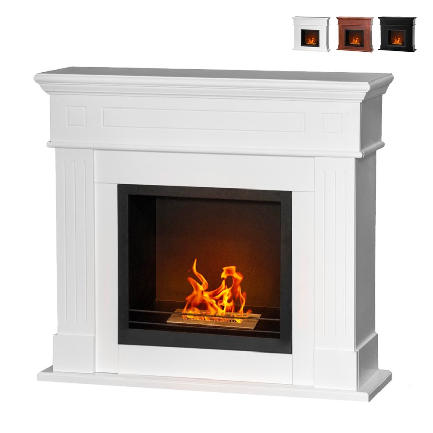 Floor-standing bioethanol fireplace with frame Cambridge Eco Offers