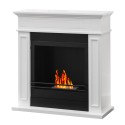 Floor-standing bioethanol living room fireplace with frame Jefferson Eco Measures
