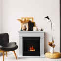 Floor-standing bioethanol living room fireplace with frame Jefferson Eco Sale