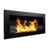 Wall-mounted ecological bioethanol fireplace with Livorno Black glass On Sale