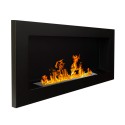 Modern bioethanol fireplace with recessed wall frame Lucca Black On Sale
