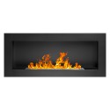 Modern bioethanol fireplace with recessed wall frame Lucca Black Offers