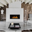 Modern bioethanol fireplace with recessed wall frame Lucca Black Choice Of