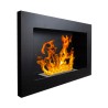 Modern recessed wall-mounted bioethanol fireplace with Pisa Black frame On Sale