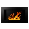 Modern recessed wall-mounted bioethanol fireplace with Pisa Black frame Offers