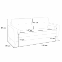 Modern Scandinavian-Style Sofa in Fabric, 3-Seater for Living Room and Kitchen, Aquamarine 
