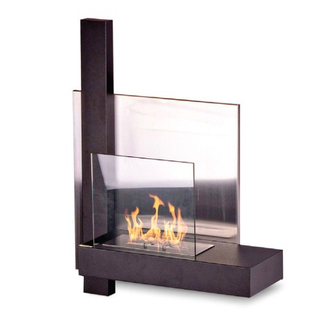 Modern wall-mounted bioethanol fireplace with tempered glass Vienna Promotion