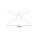 Ceiling fan white with light 4-blade wooden fan 105cm Salig On Sale