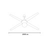 Ceiling fan white with light 4-blade wooden fan 105cm Salig On Sale