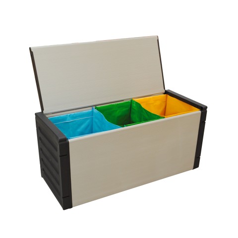 Outdoor chest with 3 recycling waste bags Clear Promotion