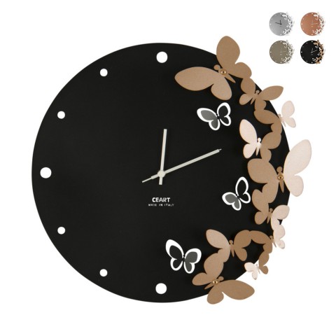 Round wall clock 40cm metal craft Butterflies 3D dancing Ceart Promotion